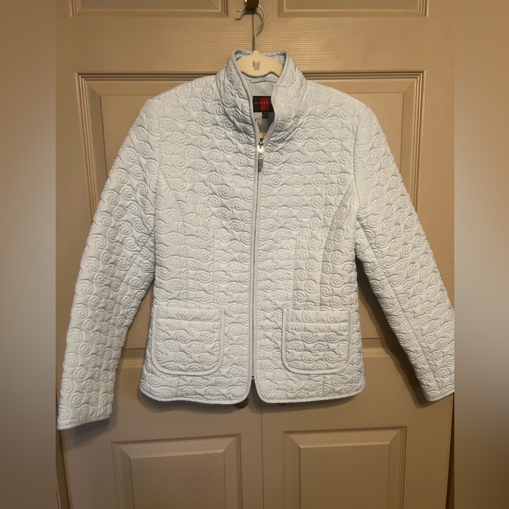Gallery Light Blue Quilted Jacket Gallery Light Blue Quilted Jacket